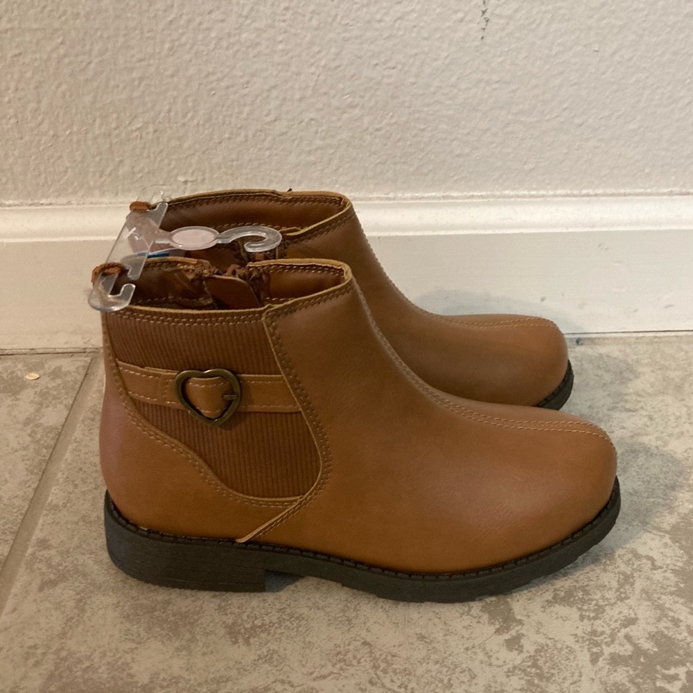 NWT Carters Tan Lena Zip Up Booties Girl Size 1